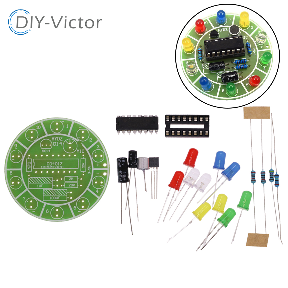 Diy Electronics Lab - CD4017 kolorowe sterowanie głosowe obracające się