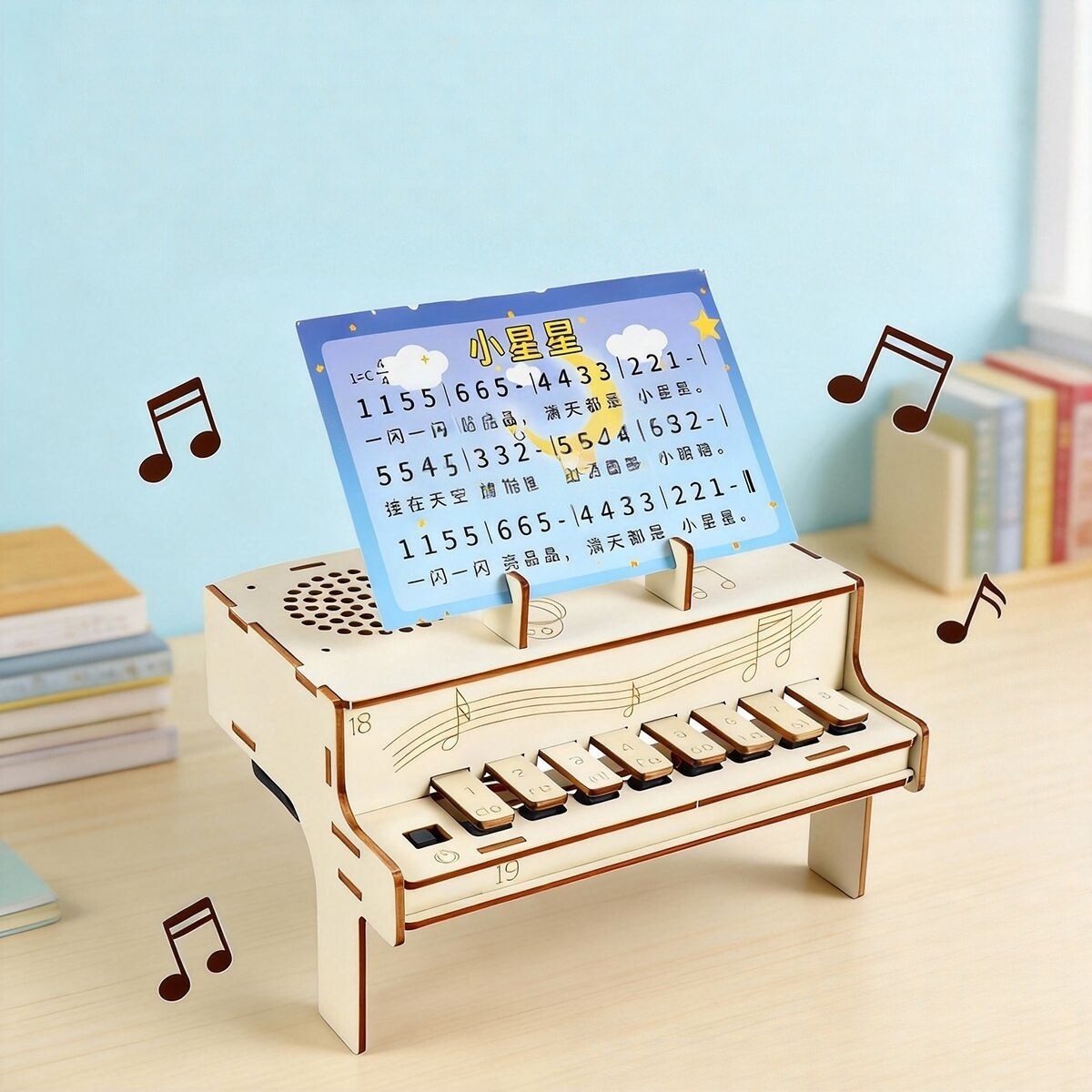 Diy Electronics Learning Kit - Zestaw do samodzielnego montażu drewnianego pianina