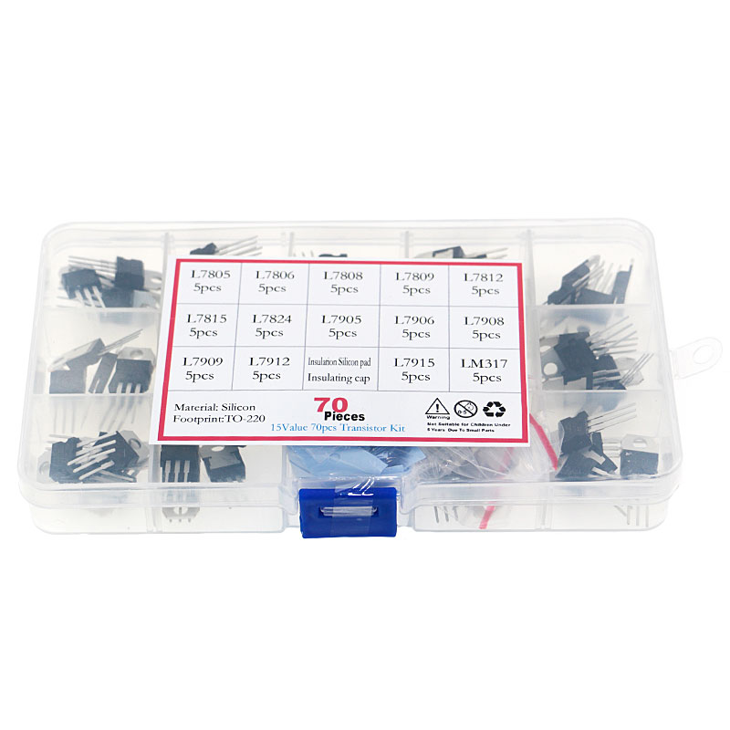 Lm317 Voltage Regulator - 70 szt. Zestaw tranzystorów regulatora napięcia