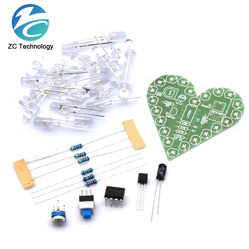 Zestaw DIY kształt serca lampa – Diy Electronics Learning Kit recenzja i cena