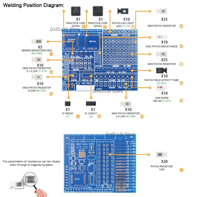 Komponenty SMD/SMT płyta do ćw – Diy Electronics Kits For Kids recenzja i cena