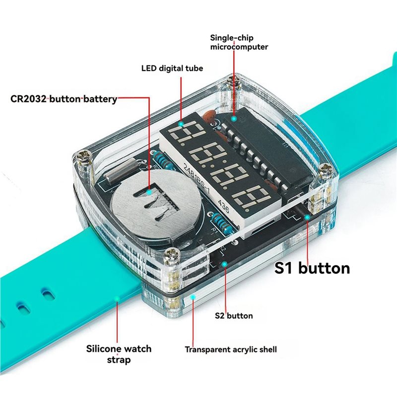2x Zestaw DIY Zegarek LED Elek – Diy Electronics Learning Kit recenzja i cena